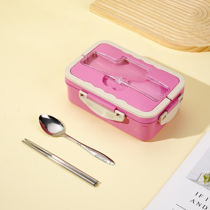 Wheat Straw Insulated Microwave-Safe Bento Lunch Box for Office & Students