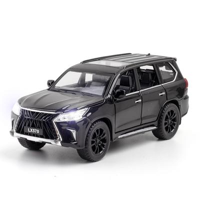 1/32 Scale LEXUS LX570 SUV Alloy Off Road Diecast Metal Model Sound & Light Toy Home Decoration Trendy Ornaments Children Toy Present