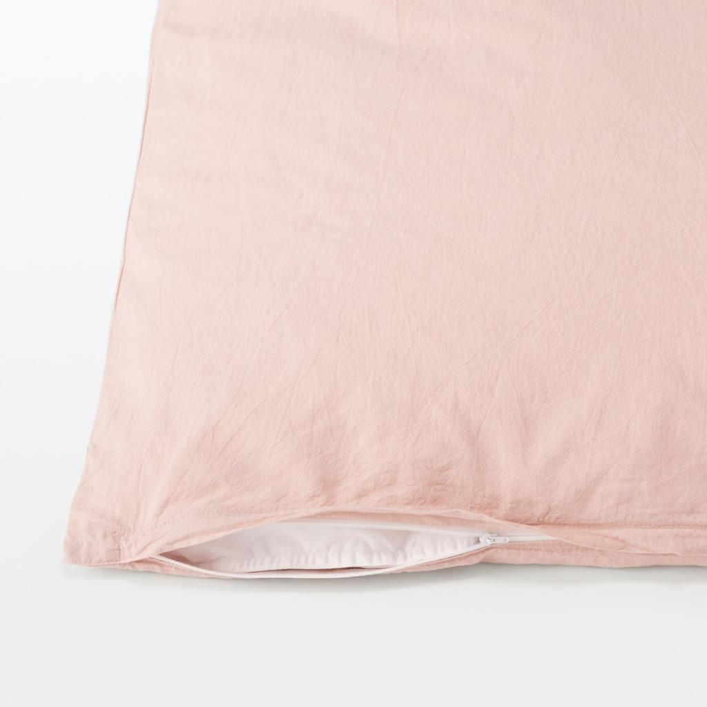 MUJI Washed Comforter 84095634 Cover, Small, Pink,