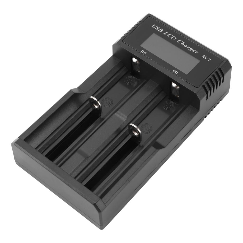 Battery Charger 2 Bay LCD Display Multiple Guard USB Charging Smart Battery Charger for 3.7V