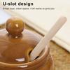 350ml Ceramic Honey Jar Farmhouse Honey Pot with Wood Honey Dipper Stick Retro