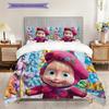 Russian Comedy Animation Masha and the Bear Comfortable Duvet Cover and Pillowcases (1 Duvet Cover + 2 Pillowcases, Duvet Insert Not Included) T6
