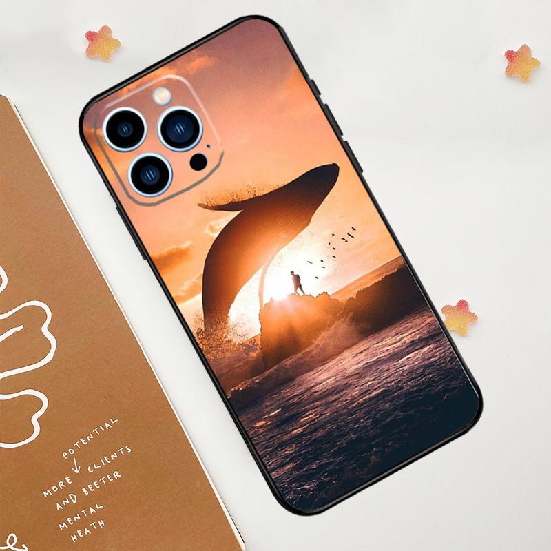 Flying Whale Magical Phone Case For iPhone 17 Pro Max 11 14 15 16 Pro Max 12 13 Mini 16 Plus 16e 17 Air Funda