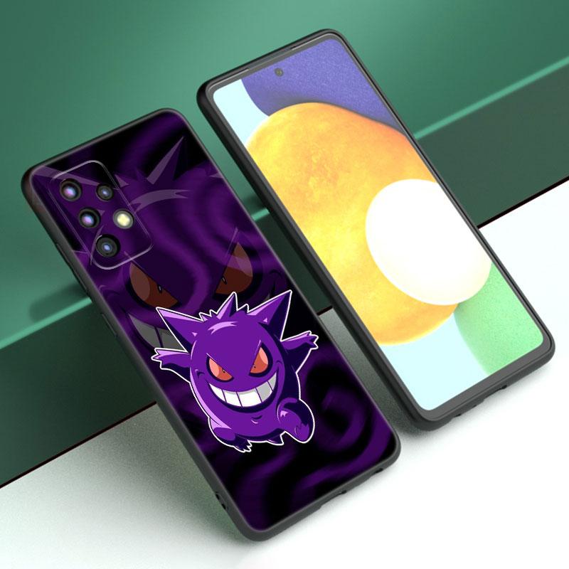Dark P-Pokemon G-Gengar Case For Samsung A13 A22 A24 A32 A23 A25 A34 A35 A52S A53 A54 A55 A73 5G A12 A14 A15 A31 A33 A50 A51 A72