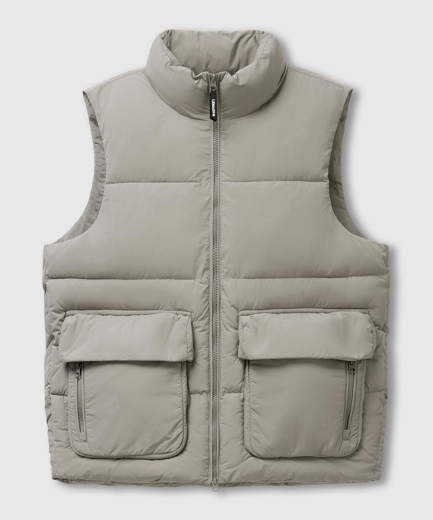 Lemain Second 2Way Oversized Voluminous Taslan Puffer Vest [Beige]
