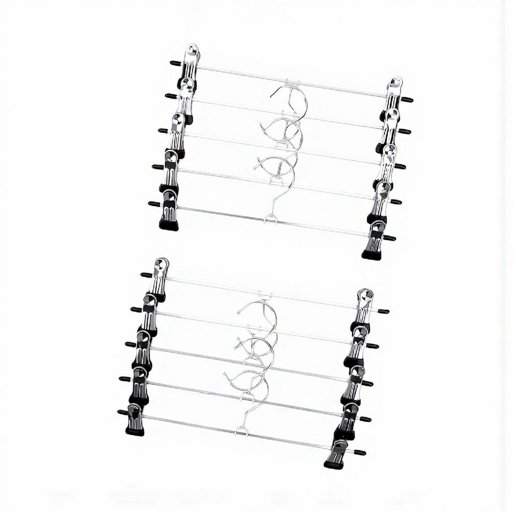 Pants Hangers with Clips Metal Heavy Duty Non Slip Skirt Hangers for Clothes Trousers Closet Storage 10pcs