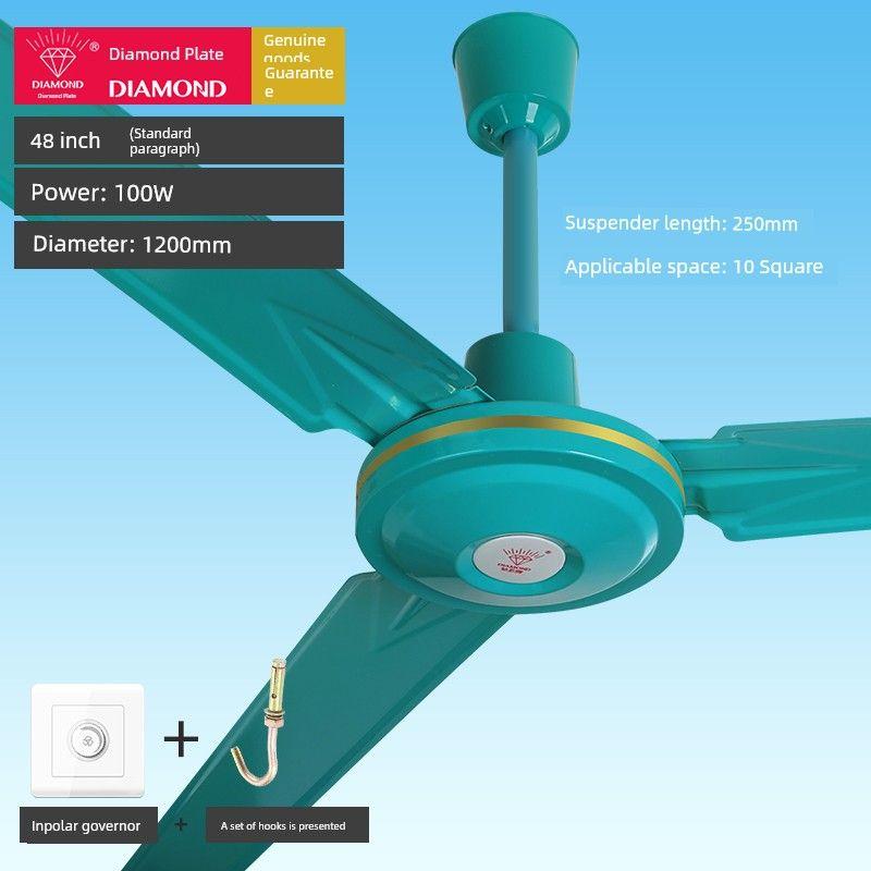 Diamond Brand Ceiling Fan For Home Living Room Iron Leaf Dormitory Industrial Hanging Electric Fan Dining Room Sound Light Strong Wind 4856-Inch