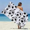 Soccer Ball Print Beach Towel Patterned Sunscreen And Windproof Suitable For Swimming Pool Camping Travel Blanket