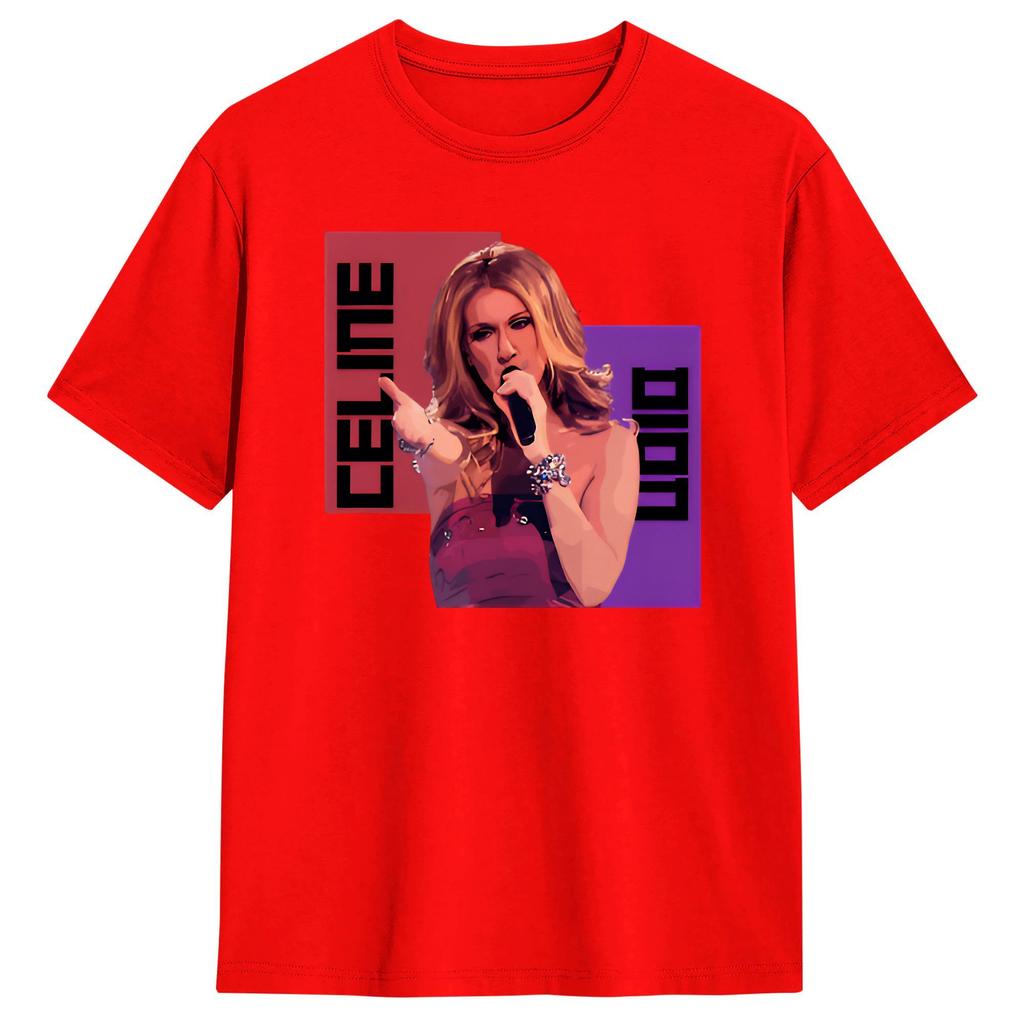 Harajuku Tshirt Summer Singer Ccelineds Dion Popular T Shirts Pure Cotton Tshirt For Unisexs Y2k Retro Big Size Short Sleeve