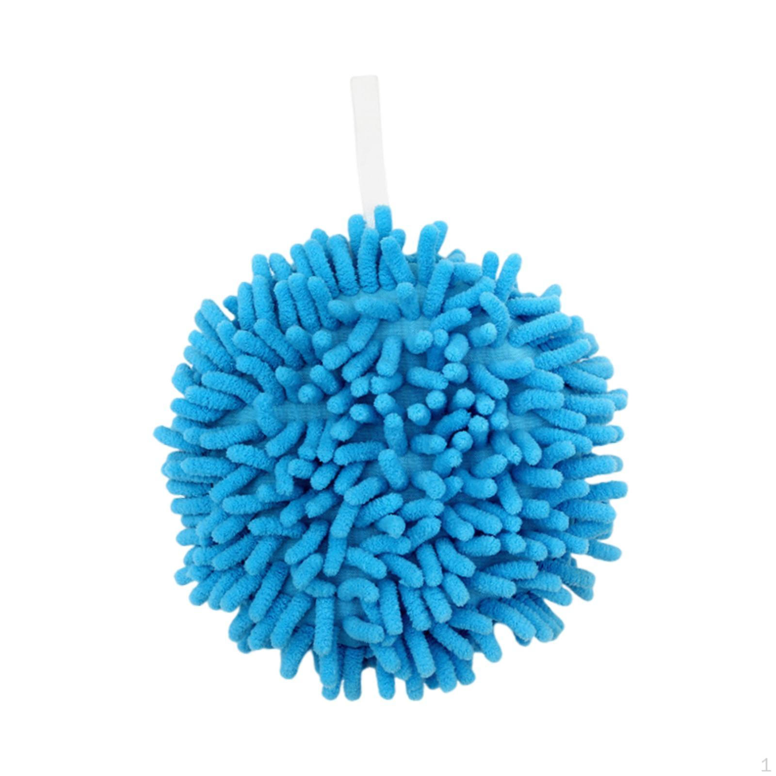 

A Beautiful And Versatile Chenille Hand Towel with Hand-drying Ball, for Kitchen, Shower, Laundry, синий