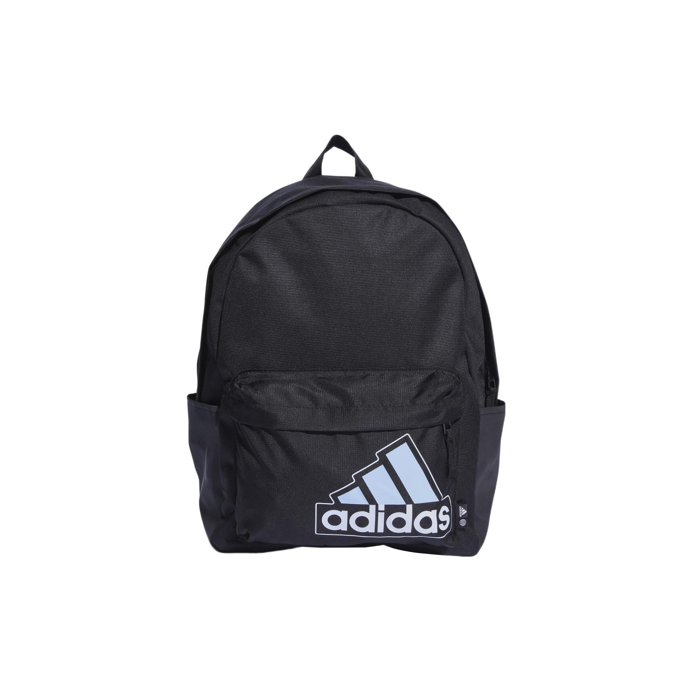 Adidas Essential Large Logo New Sports Polyester Backpack Unisex Backpack Black Blue HR9625 Black/Blue