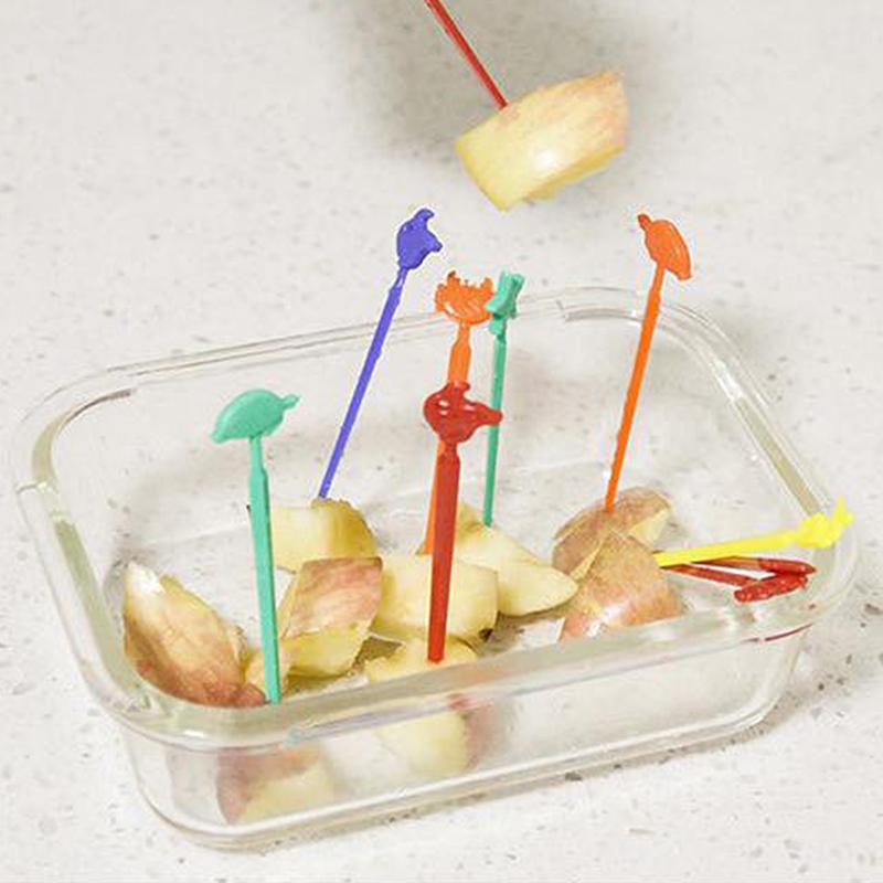 20Pcs/Set Cute Animals Fruit Forks Kids Snack Dessert Decoration Forks Toothpick