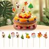 Christmas Cupcake Toppers and Fruit Picks Santa Snowman Christmas Tree Disposable Food Sticks for Party Cake Decoration