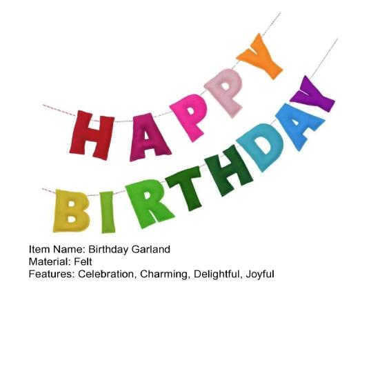 Pre-Strung Happy Birthday Banner Reusable Felt HAPPY BIRTHDAY Garland Colorful Rainbow