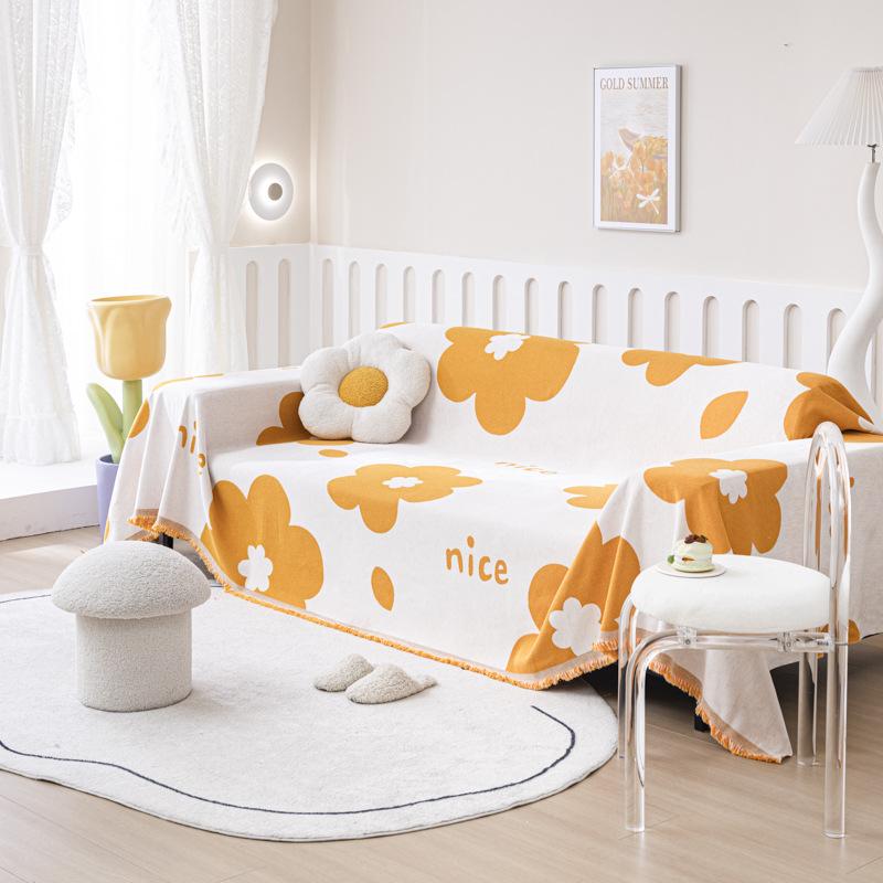 Nordic Tassel Throw Blanket Single Full Four Season Cotton Sofa Cover Dust Anti-cat Scratch Protection Cover Sofa Blanket Carpet