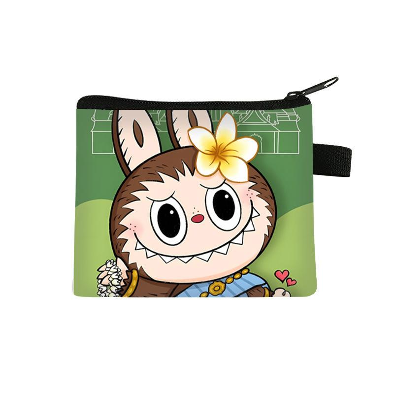 

Детский кошелек для монет Labubu, мультяшная сумка для хранения для мальчика и девочки, милая сумка большой вместимости