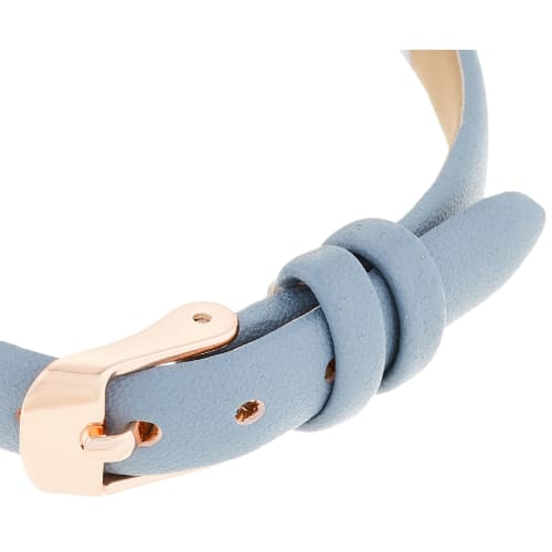 Fieldwork NF Ashley Analog Watch, Nickel-Free, Pink Gold with Leather Strap, ASS162-4, Women's, Blue