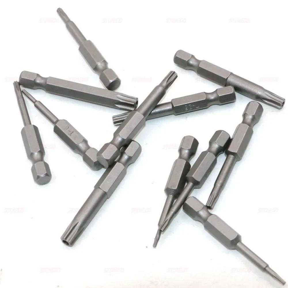 11Pcs 12Pcs 50 75 100mm Hollow Torx Screwdriver Bit Set S2 Steel Extended Lengths for Hexagonal Handle