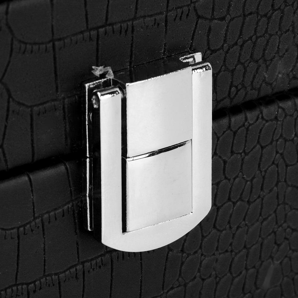 Portable Retro Style Jewelry Storage Box Case Rings Display Organizer (Black)