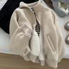 Coats for Women Winter Cotton Jacket Hooded Thickened Velvet Windbreaker Loose Solid Color Casual Coat Top