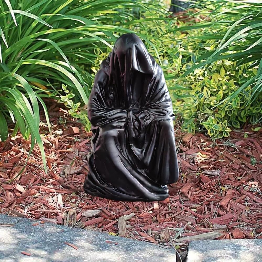 Grim Reaper Ghost Horror Object Face Figurine Sculpture Decoration for Halloween Props and Interior Decor [Myth Square]