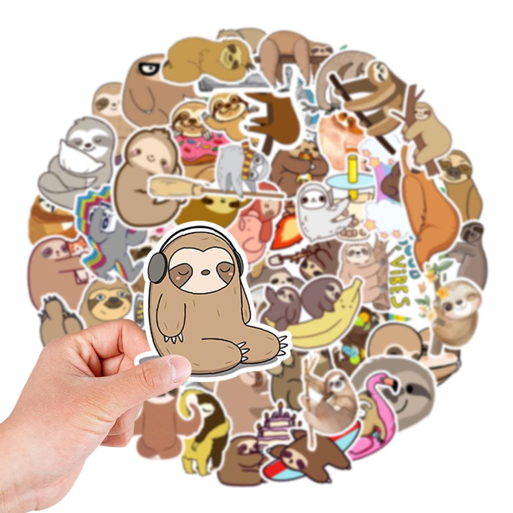 50 Sloth Cartoon Anime Graffiti Sticker Notebook Water Cup Creative Cute Post Paper