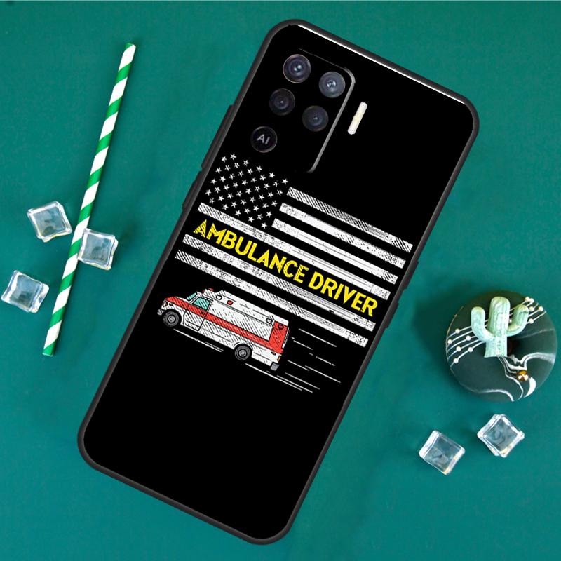 Ambulance Car Case For Oppo A40 A60 A80 A16 A76 A96 A18 A38 A58 A78 A98 A91 A15 A17 A74 A94 A54 A57S Cover