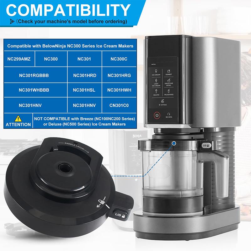 Outer Bowl Lid For Ninja Nc301 Ice Cream Maker, Reusable Ninja Creami Replacement Lid