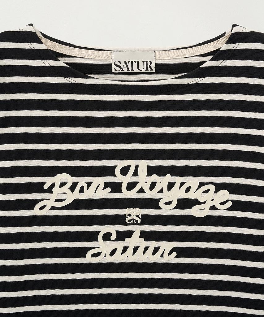 Seteo (W) Bon Voyage Border Long Sleeve Black