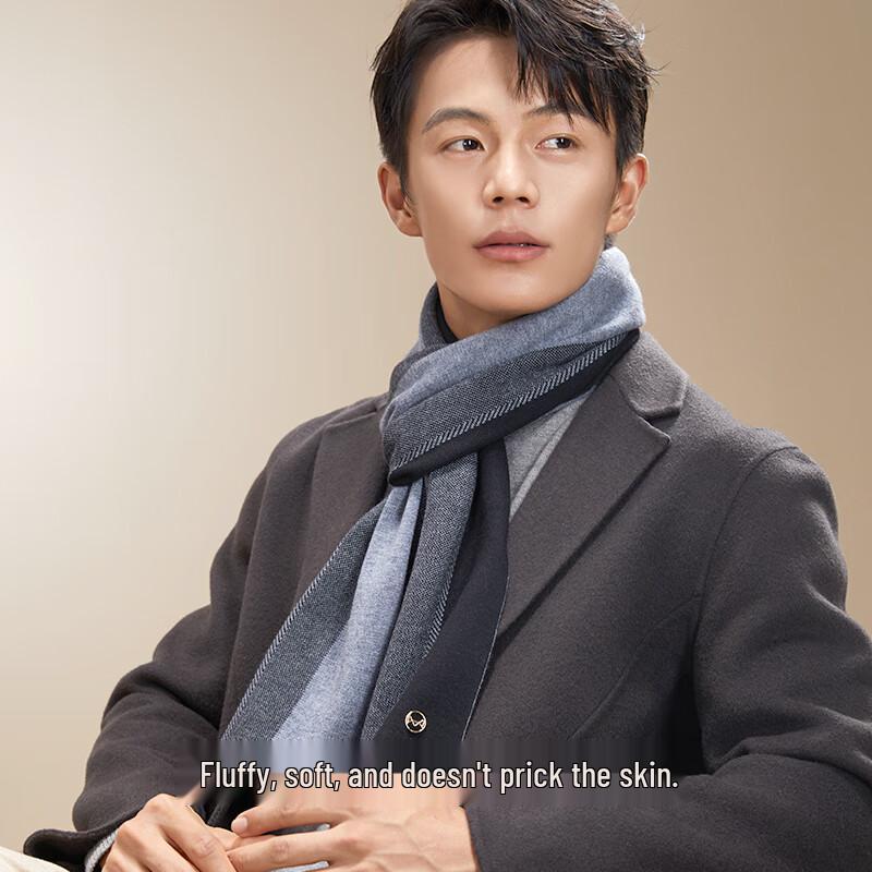 Men's Autumn/Winter Wool Blend Warm Scarf