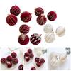 3Pcs Elegant Christmas Tree Baubles with Glitters and Pearls Festival Hanging Ornament Daily Use Home Accessory