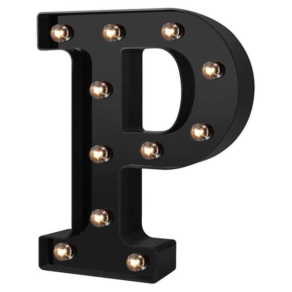 Newly Design Led Letters Lights 26 Alphabet Black Decorative Marquee Lamps for Wedding Party Birthday Home Bar Decoration
