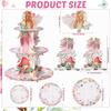 Honeydak 3 Tier Fairy Party Cupcake Stand Decorations Fairy Theme Cupcake Holder Decorations Wing Ballet Dancer Dessert Tower for Kids Party Birthday