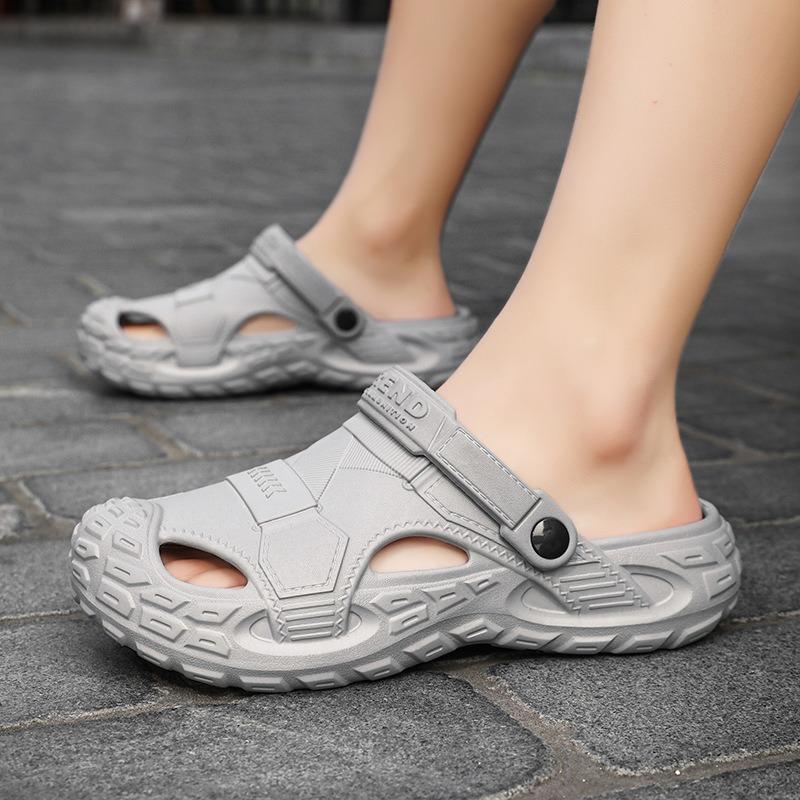 Hole Shoes Summer New Outdoor Wear Bag Head Breathable Sandals Eva Non-slip Breathable Wear-resistant Beach Slippers