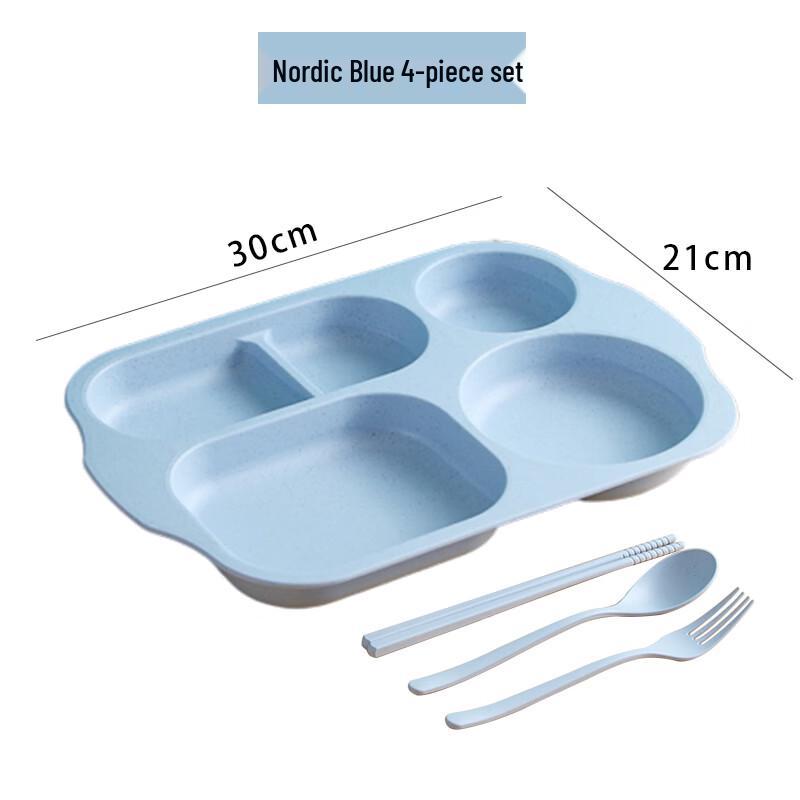 Nordic Wheat Straw Kids Divided Dinnerware Set