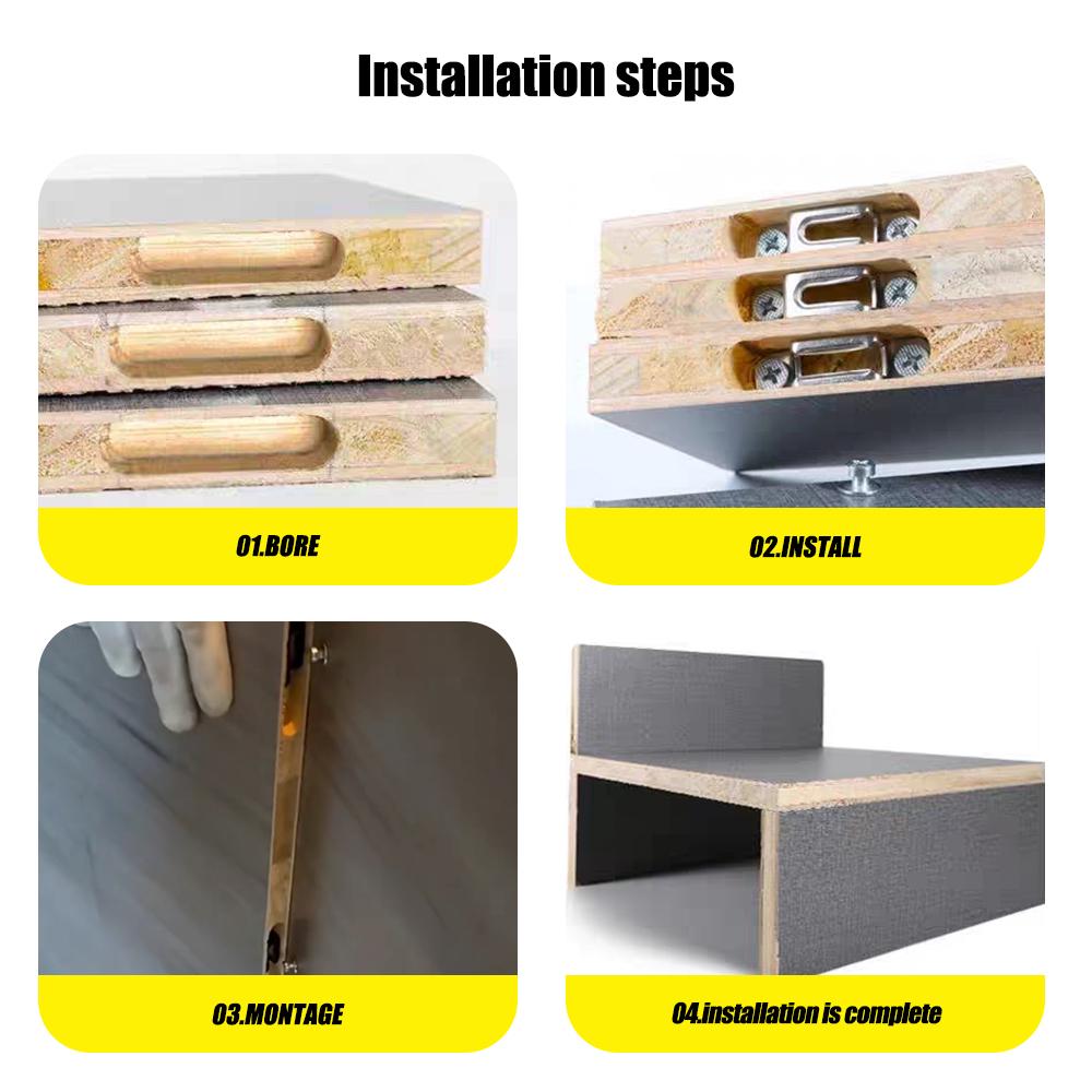 100pcs/ Set Invisible 2 in 1 Connector Screw Fastener Hidden Laminate Cabinet Wardrobe Assembly Furniture Combined Fastener