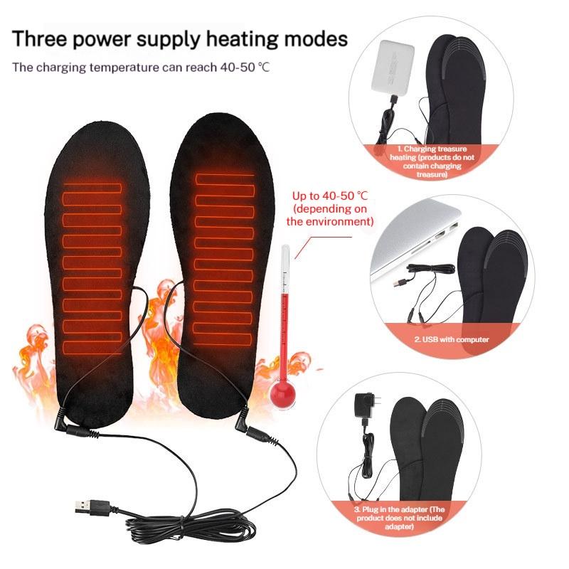 1pair Winter Electric Heated Insoles Electric Foot Warming Pad Thermal Shoes Unisex Foot Fever Feet Heating Insoles Warm Sock Pad Mat