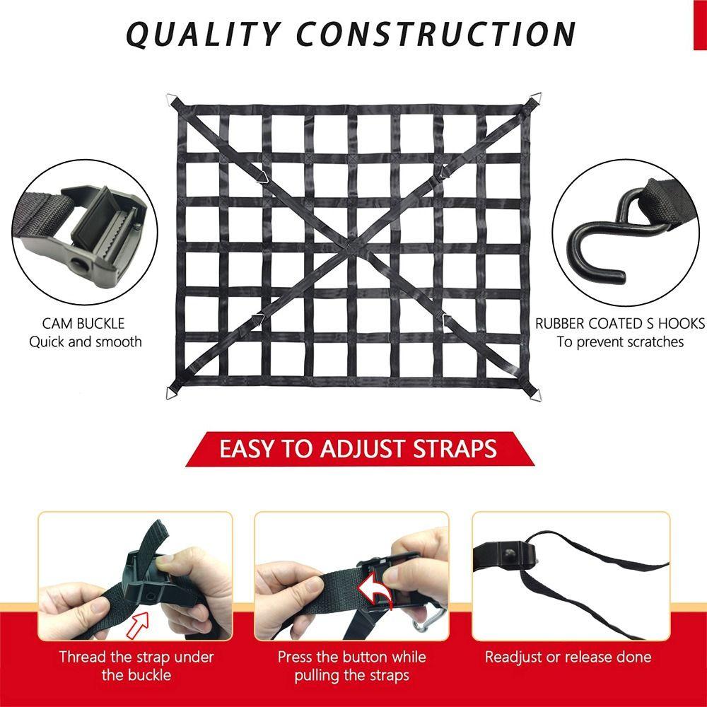 Wear Resistance Cargo Isolation Net Durable Woven Material Rear Cargo Net  Vehicle Modification