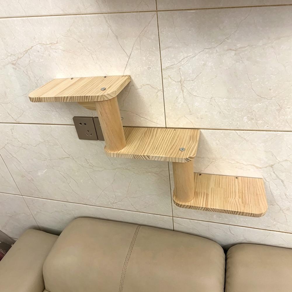 Solid Wood Wall-Mounted Cat Climbing Ladder Sturdy and Durable Cats Climbing Frame Scratching Cat Jumping Platform Pet Products