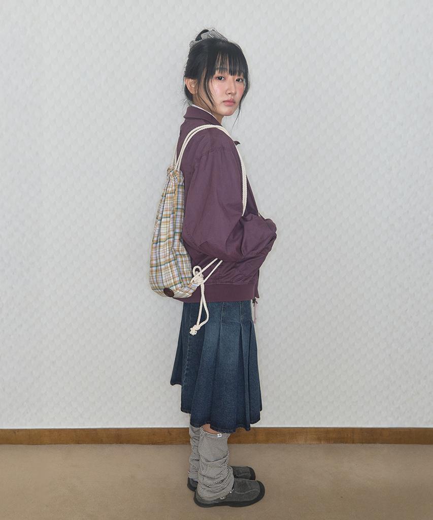 Kiibi Check Pattern Gym Sack Yellow