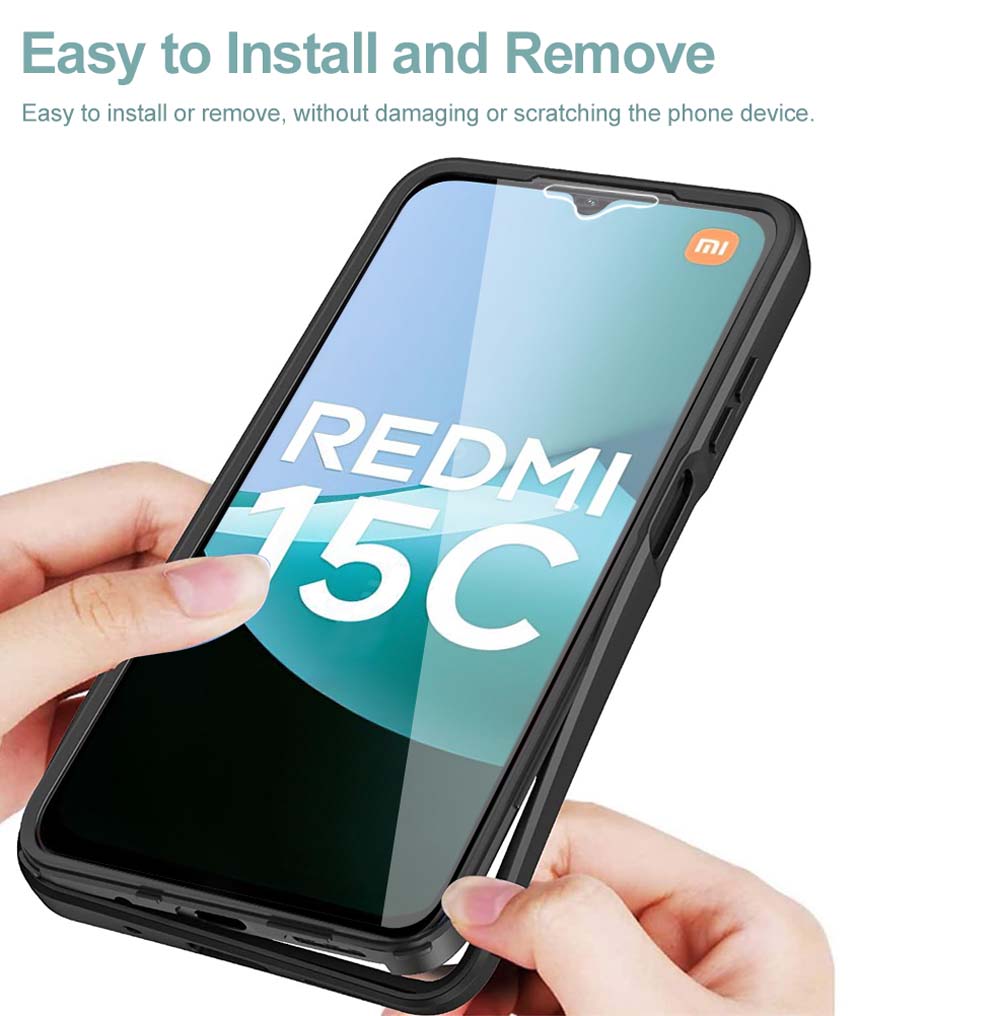 360 Full Body Screen Protector Transparent Case For Redmi 15C 4G 5G Europe 173mm Shockproof Phone Cover
