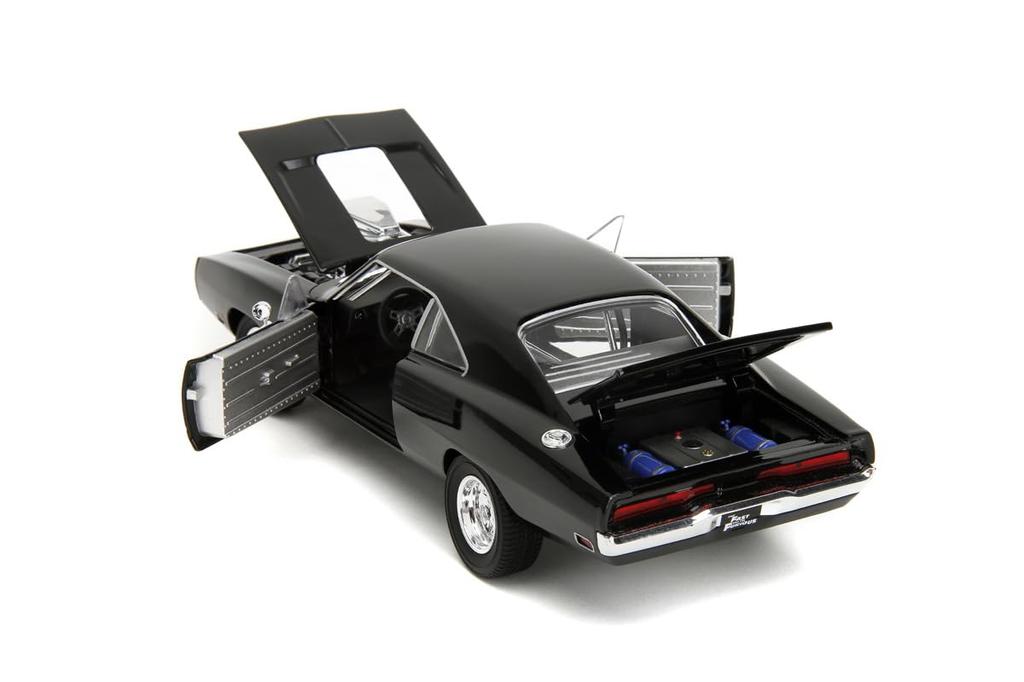 Jada Toys Rychle a zběsile True Spec Series 1970 Dodge Charger Černý hotový produkt JADA33721 a 1/24 F&F R/T (Pravá specifikace)