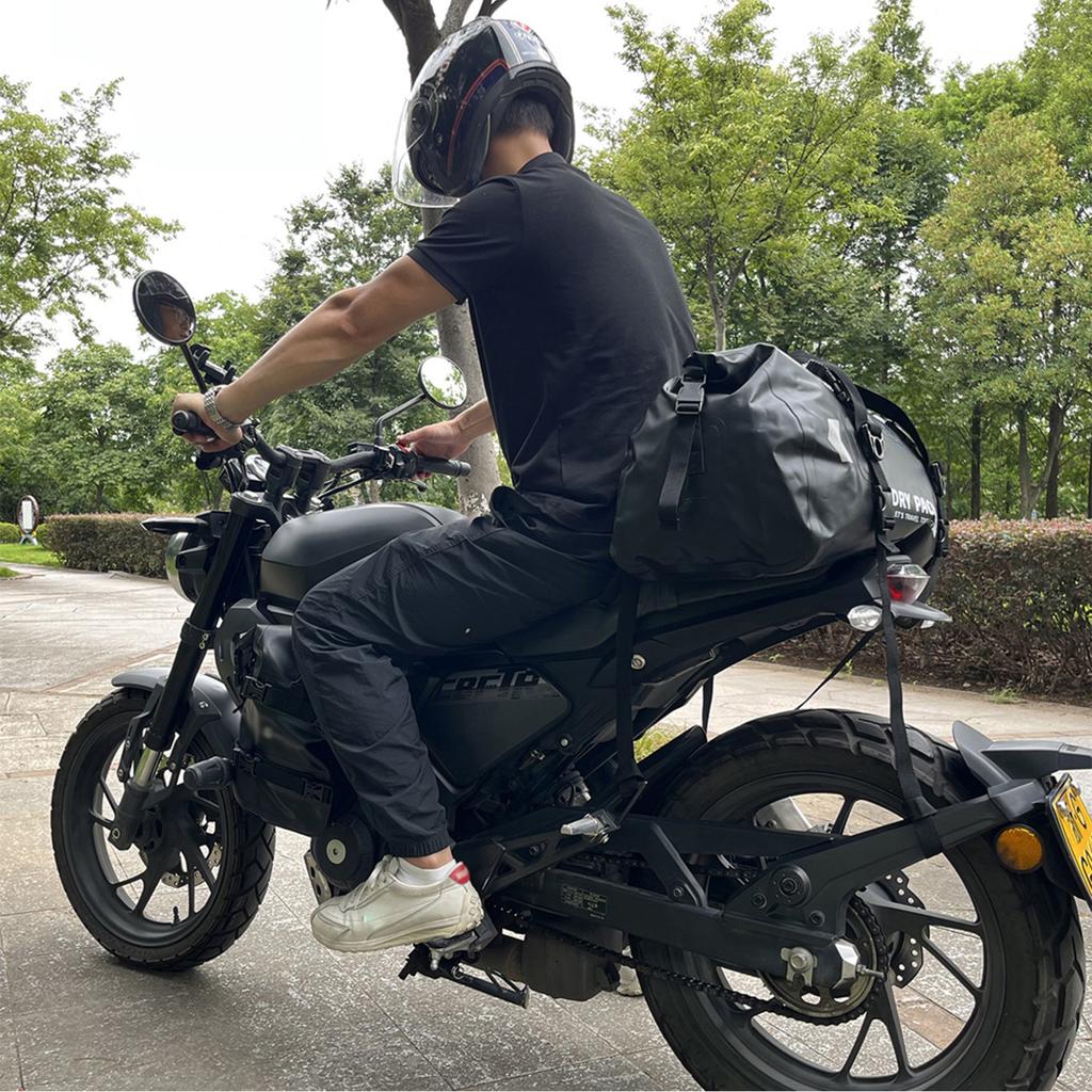 MARJAQE 80L Motorcycle Dry Bag Tail Luggage Bag PVC Waterproof Duffel Bag for Motorcycling Camping Boating Fishing Kayaking