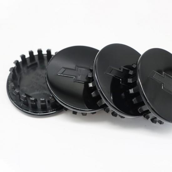 4PCS 66mm Black Bow Tie Wheel Center Hub Caps For Traverse Colorado Blazer