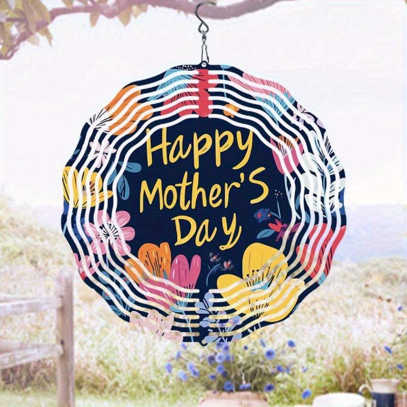 10 Zoll Hängender Windspinner mit 360-Grad-Haken für Balkon-Gartendekor Frühling Sommer Außendekoration