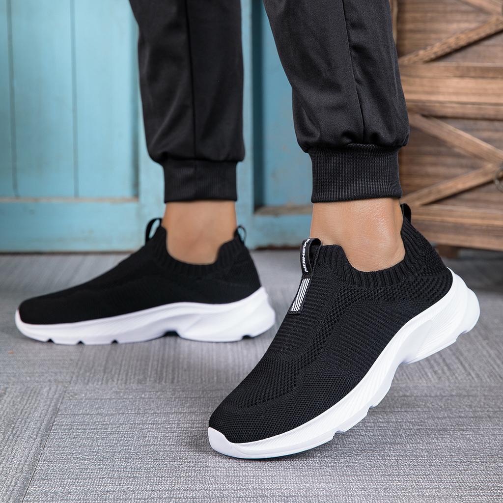 Markenschuhe, Sportschuhe, neue faule Schuhe, atmungsaktive Mesh-Laufschuhe, leichte Mesh-Schuhe, schwarz.