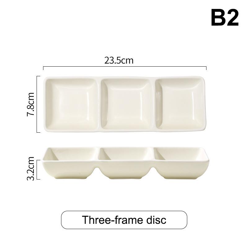 

Креативная керамическая тарелка для соевого соуса, тарелка для специй с 2/3 секциями, обеденные тарелки, бытовая тарелка для закусок, кухонные аксессуары
