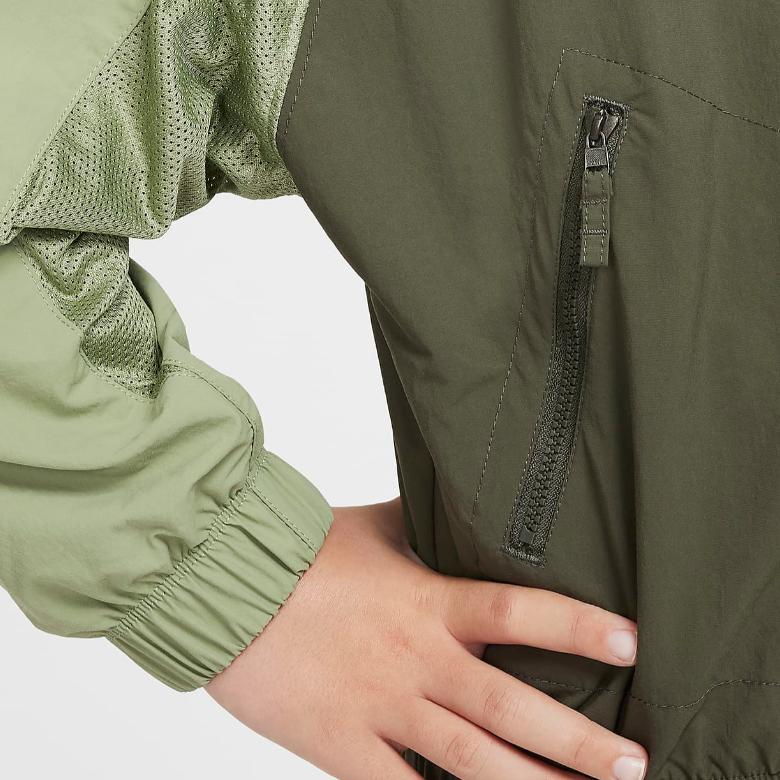 Nike Jacket Comfortable Soft Minimalist Long Sleeve Kids Jackets Khaki FN9134-325