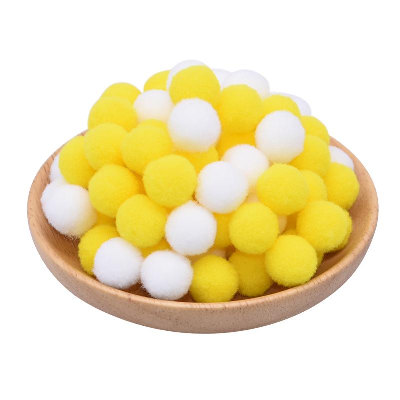 100Pcs 15-25mm Colorful Pompoms DIY Dolls Garment Handmade Material Soft Fluffy Pom Poms Ball For DIY Kids Toys Accessories