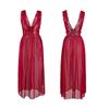 Sexy Deep V Mesh Lace Nightgown Backless Skin-Friendly Slim Fit Sheer Loungewear 798 Flattering Breathable Sleepwear Perfect for Intimate Dates